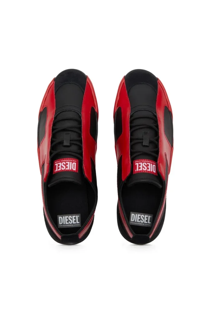 s-slante-d low Baskets S-Slante-D en daim et cuir avec logo D