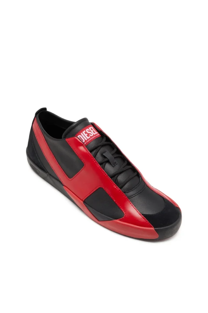 s-slante-d low Baskets S-Slante-D en daim et cuir avec logo D