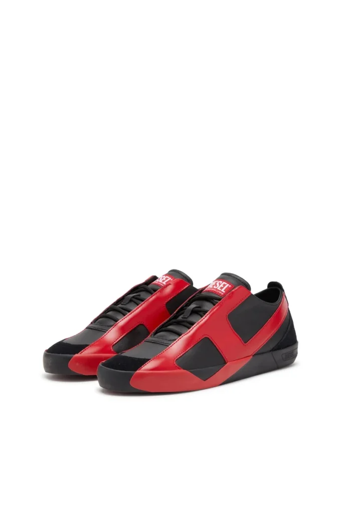 s-slante-d low Baskets S-Slante-D en daim et cuir avec logo D
