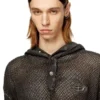 s-thug-fishnet Sweat à capuche en résille avec capuche à fermeture intégrale