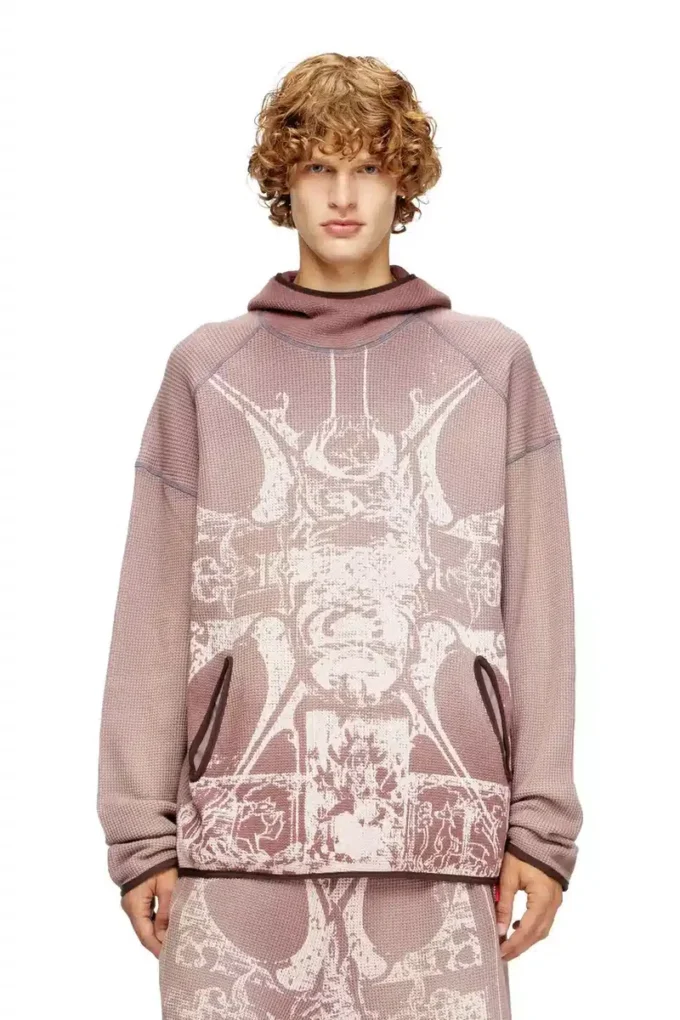 s-waf-hood-new Sweat à capuche gaufré délavé avec imprimé graphique