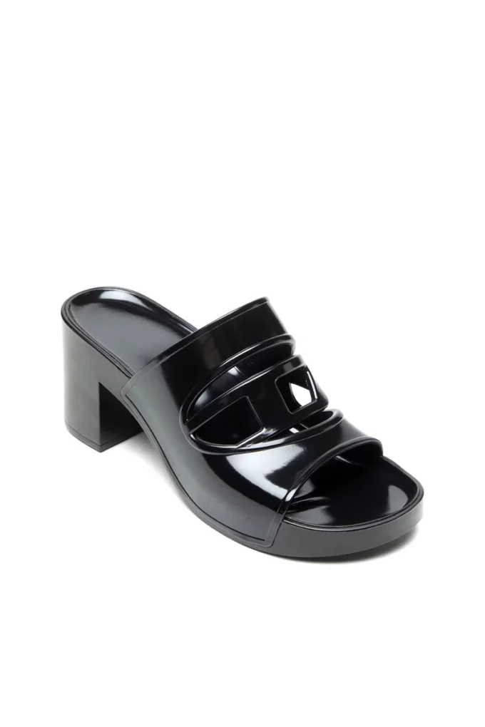 sa-bonnie Sandales en caoutchouc à talons Sa-Bonnie avec logo découpé