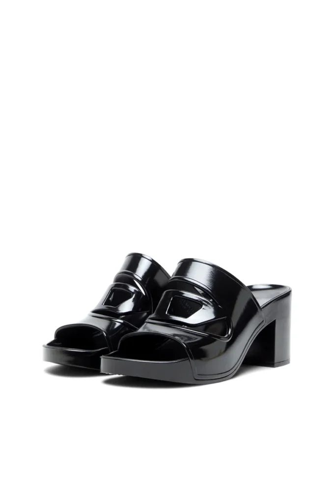 sa-bonnie Sandales en caoutchouc à talons Sa-Bonnie avec logo découpé