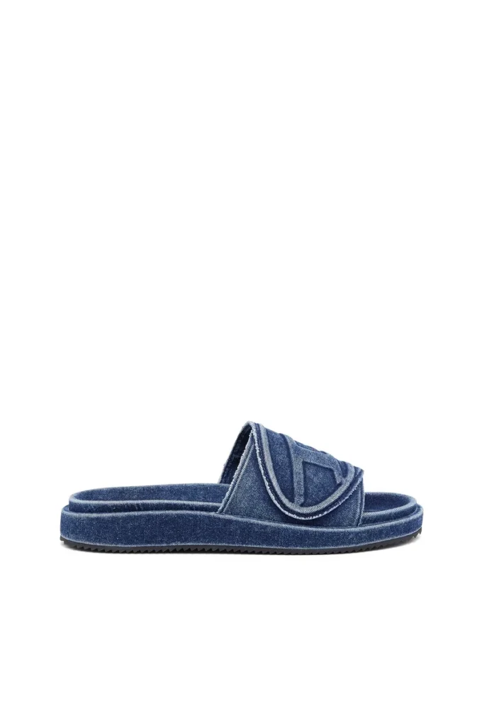 sa-slide d oval Sa-Slide D-Denim sandales à bride embossée
