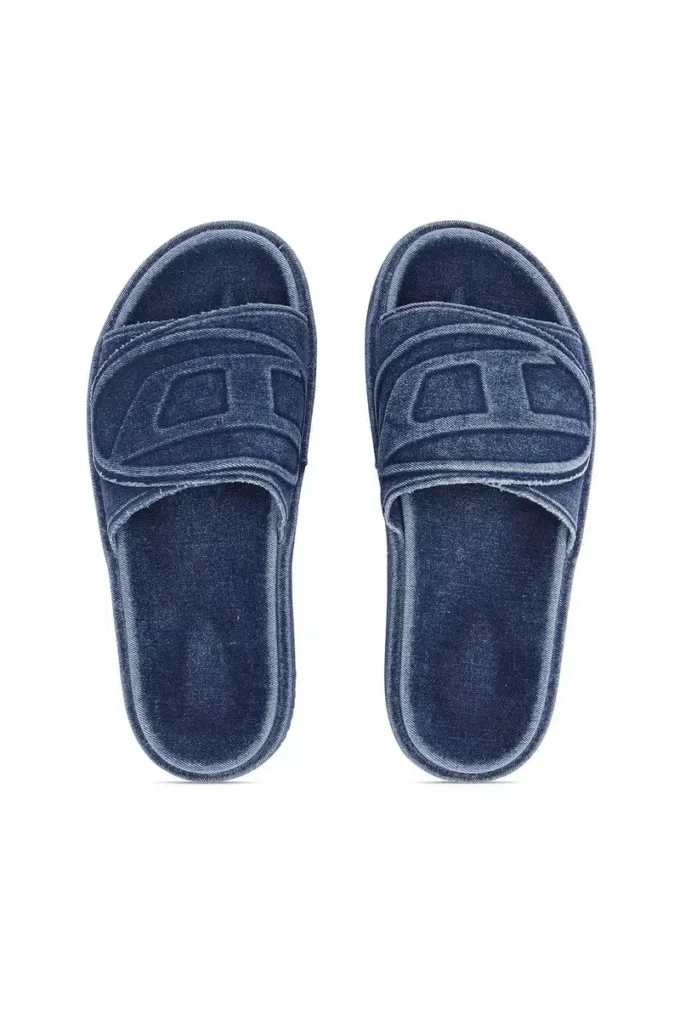 sa-slide d oval Sa-Slide D-Denim sandales à bride embossée