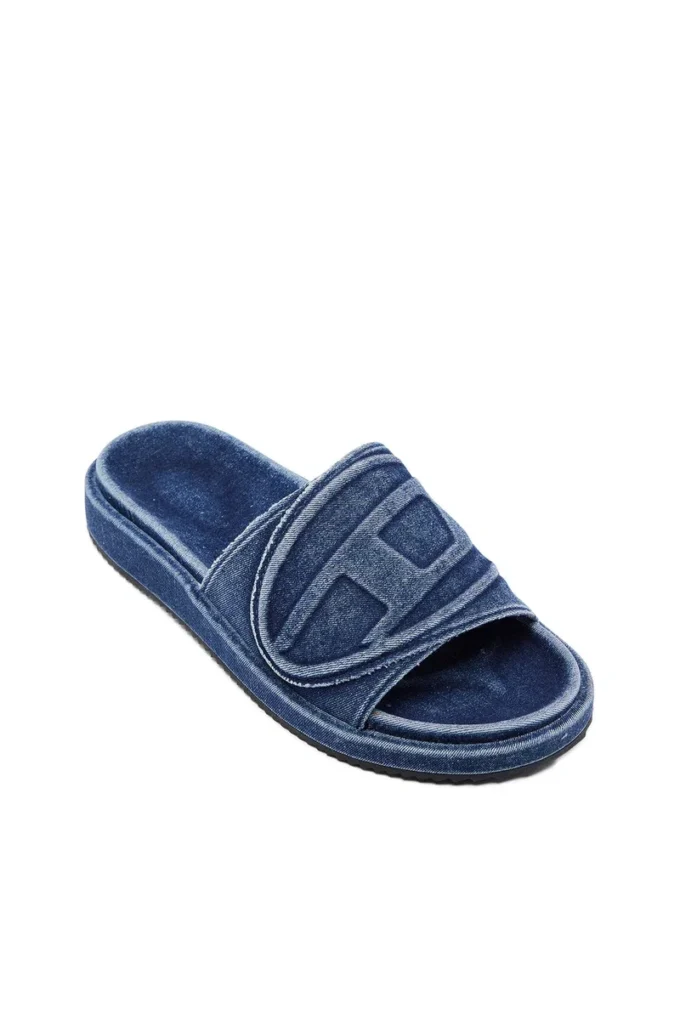 sa-slide d oval Sa-Slide D-Denim sandales à bride embossée