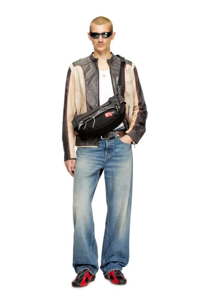 Sac à bandoulière Diesel Sac à bandoulière en denim délavé et CORDURA®