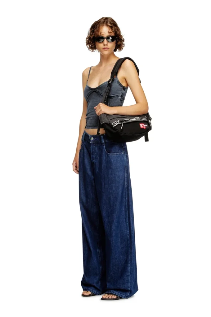 Sac à bandoulière Diesel Sac à bandoulière en denim délavé et CORDURA®