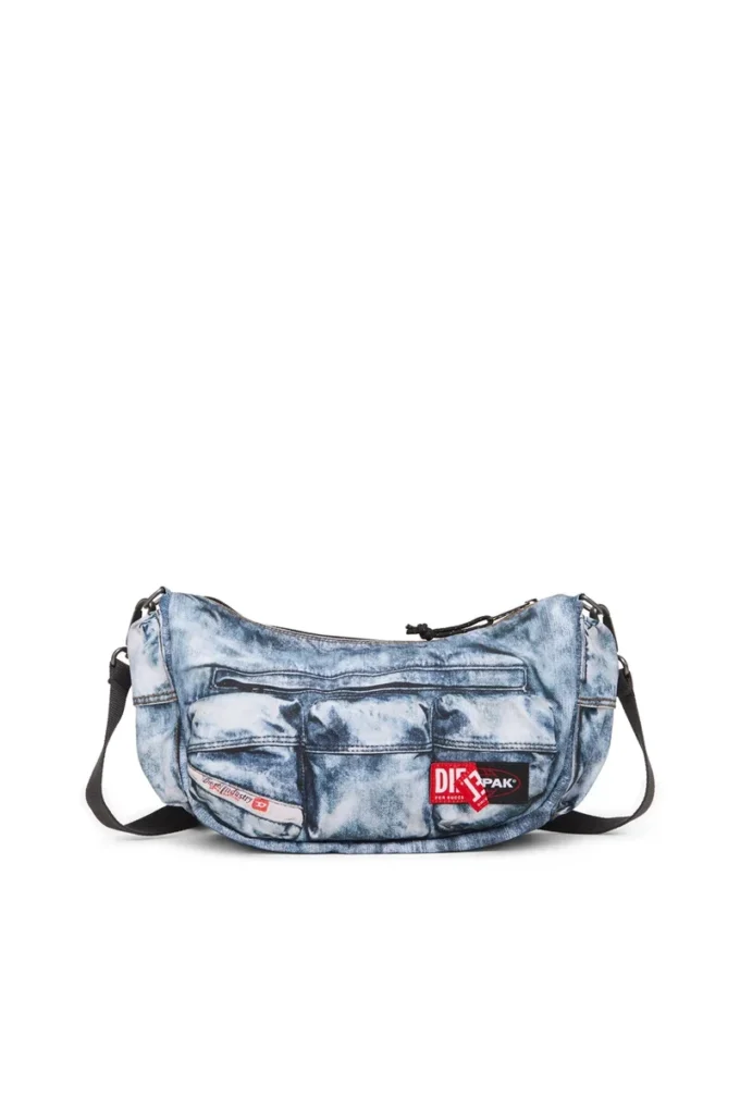 Sac à bandoulière Diesel Sac multipoches en denim trompe-l&rsquo;œil