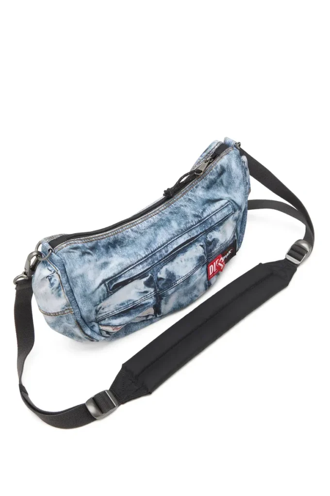 Sac à bandoulière Diesel Sac multipoches en denim trompe-l&rsquo;œil