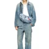 Sac à bandoulière Diesel Sac multipoches en denim trompe-l&rsquo;œil