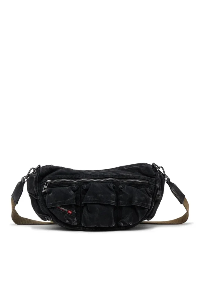 Sac à bandoulière multi-poches x Sac Multi-Pkts-Multipocket en denim délavé