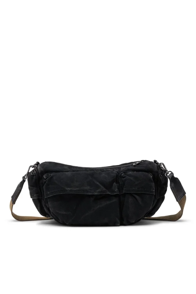 Sac à bandoulière multi-poches x Sac Multi-Pkts-Multipocket en denim délavé
