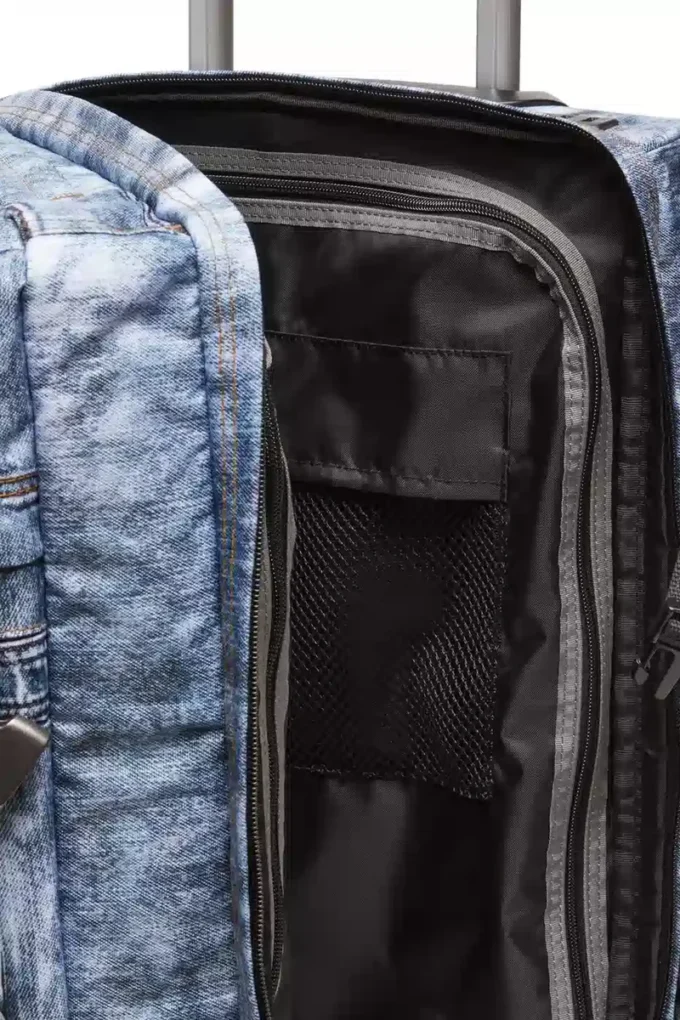 Sac cabine Diesel Transit&rsquo;r en denim trompe-l&rsquo;œil