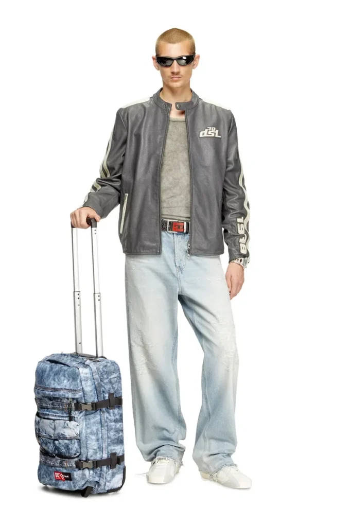 Sac cabine Diesel Transit&rsquo;r en denim trompe-l&rsquo;œil