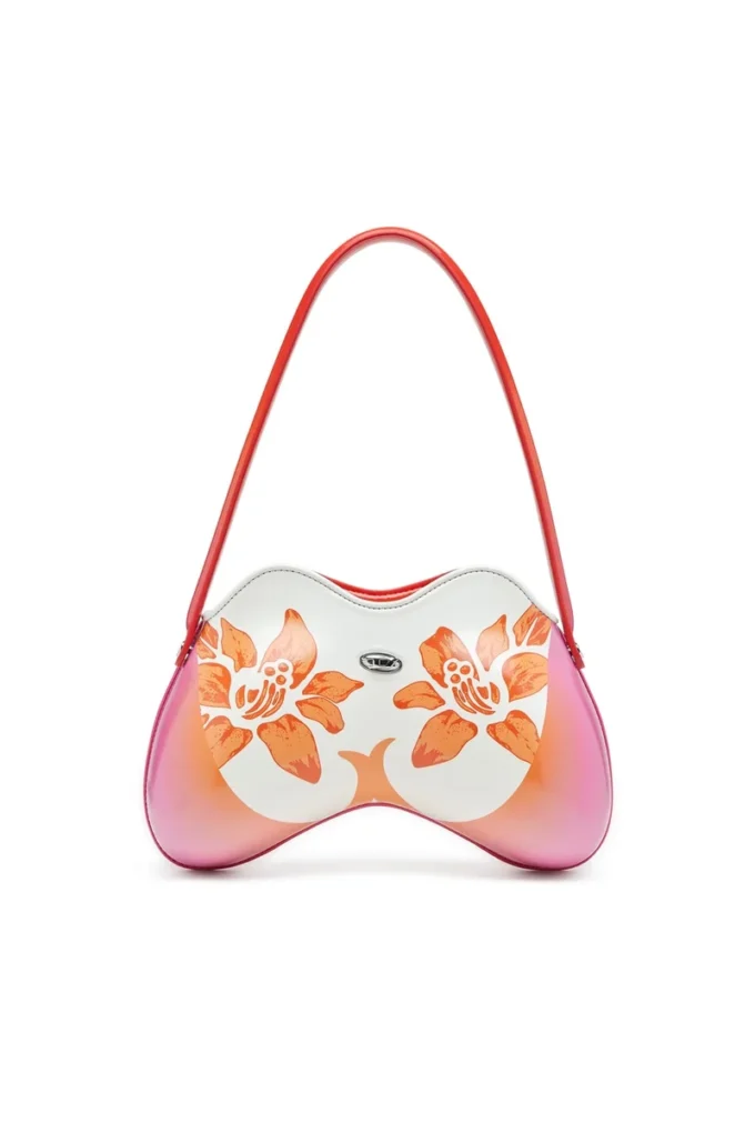 Sac coconut bl_m Sac à bandoulière Double-D-Glossy avec imprimé lotus