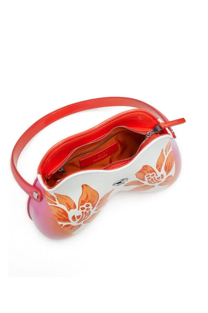 Sac coconut bl_m Sac à bandoulière Double-D-Glossy avec imprimé lotus