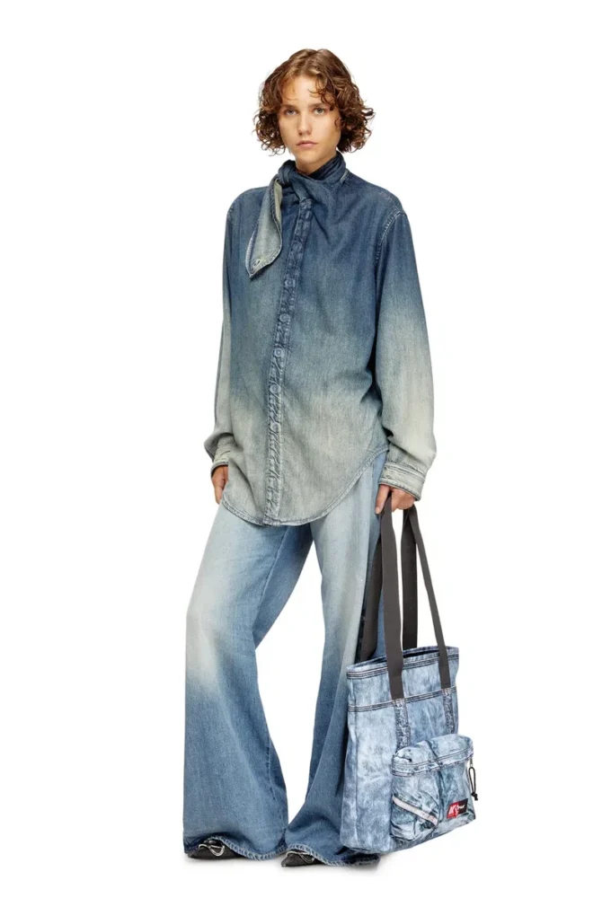 Sac fourre-tout Diesel Sac fourre-tout en denim trompe-l&rsquo;œil