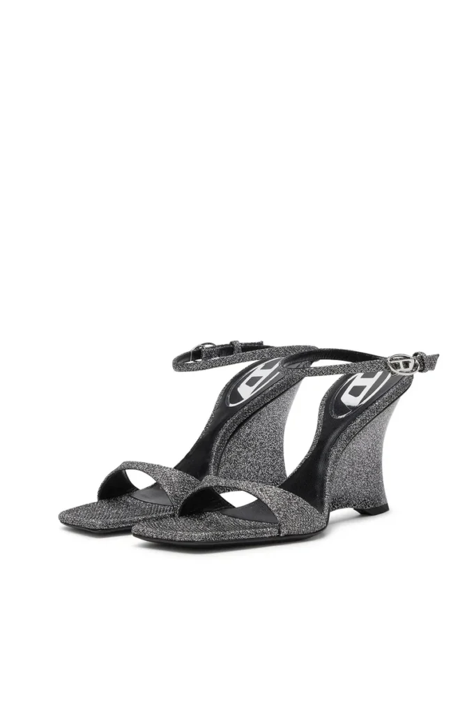 Sandales compensées D-Amber Sandales compensées D-Amber en tissu Lurex