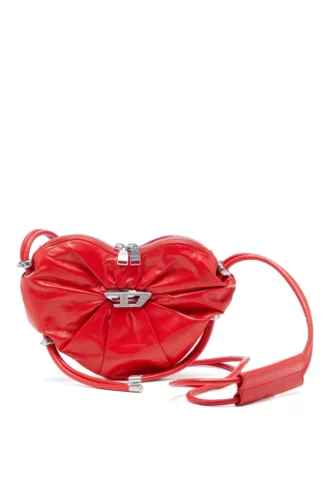 scrunch-d heart Sac à bandoulière Scrunch-D-Heart en cuir froissé
