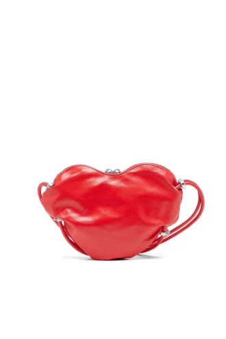scrunch-d heart Sac à bandoulière Scrunch-D-Heart en cuir froissé