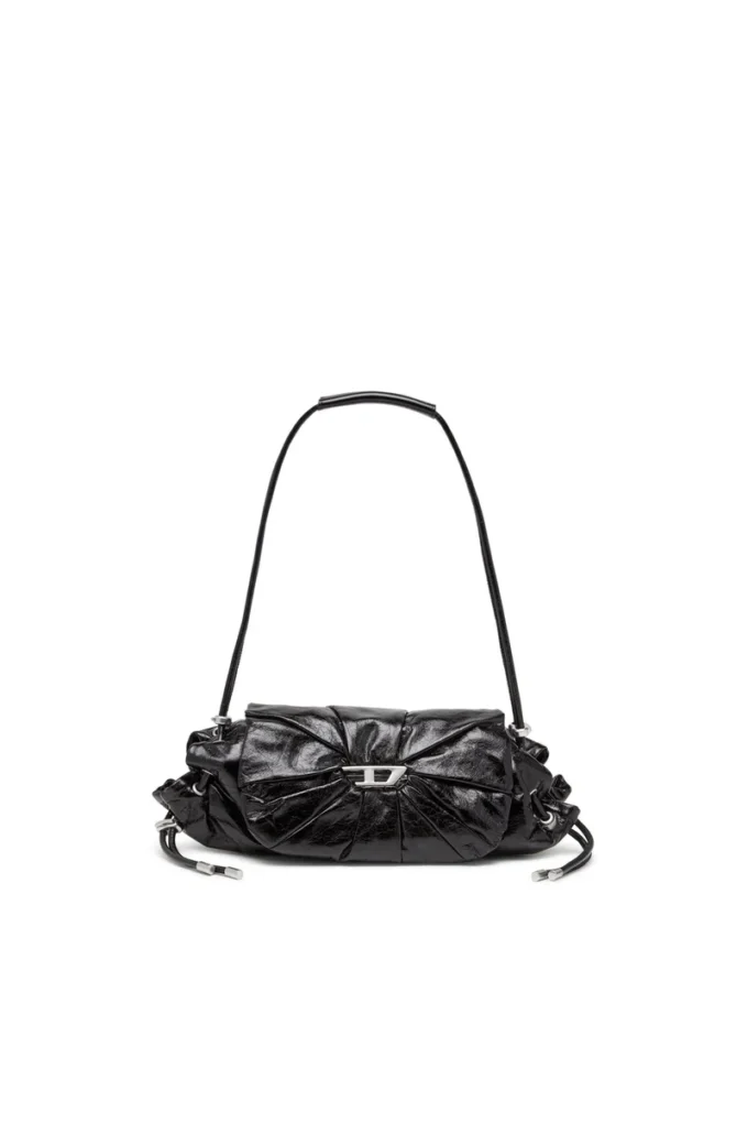 scrunch-d shoulder s Sac à bandoulière Scrunch-D S en cuir froissé