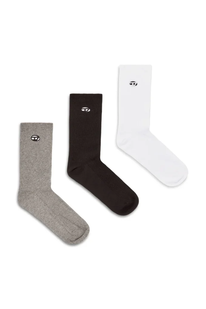 skm-d-oval Lot de 3 paires de chaussettes en coton avec broderie Oval D