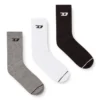skm-d-tennis-crew-17,5 Lot de trois paires de chaussettes côtelées avec logo D