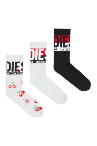 skm-ray-threepack Lot de trois paires de chaussettes en coton avec motifs jacquard