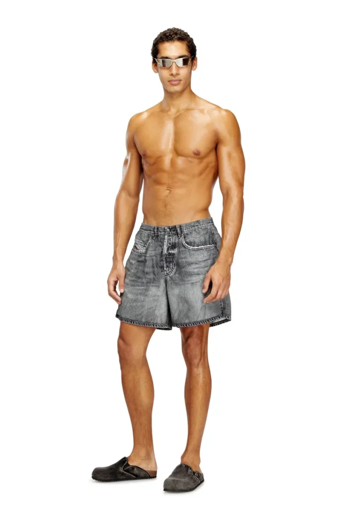 soccer-41-dnm Short de bain avec imprimé trompe-l&rsquo;œil denim