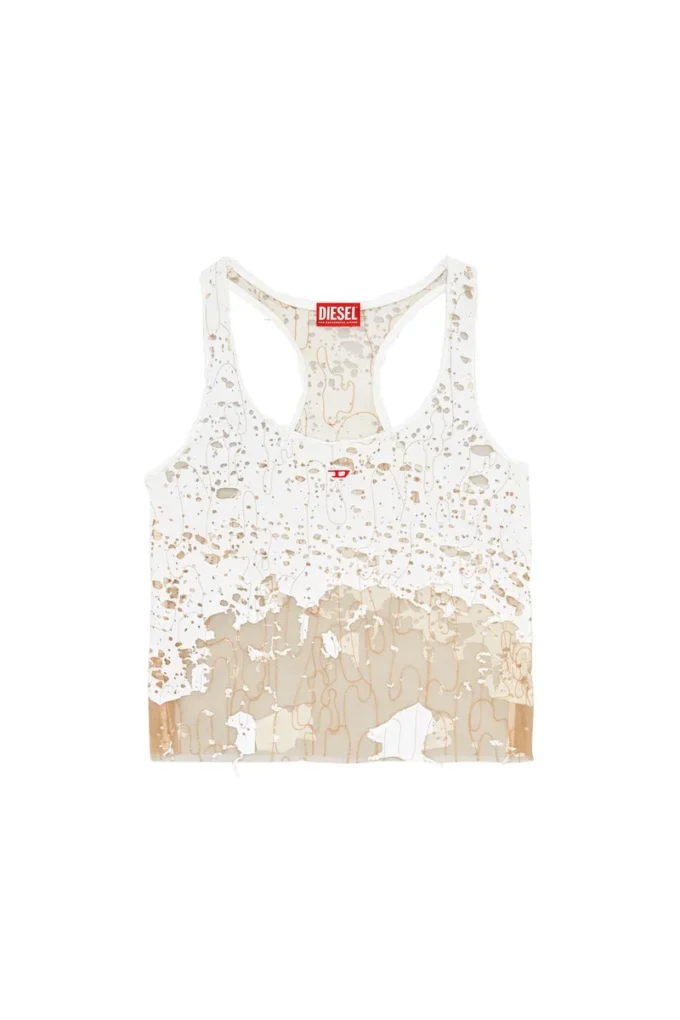 t-bils-dev Débardeur en tulle avec jersey déchiré