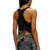 t-bils-dev Débardeur en tulle avec jersey déchiré