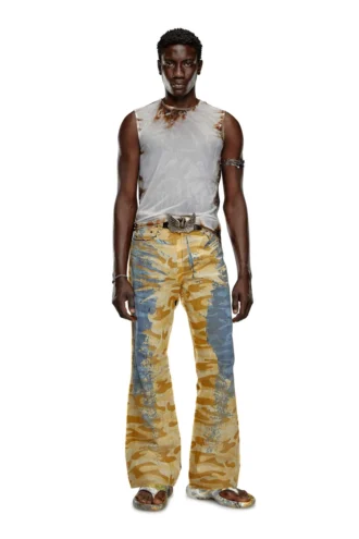 t-bisco-burn-art Top en tulle avec imprimé plastique brûlé