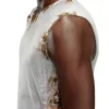 t-bisco-burn-art Top en tulle avec imprimé plastique brûlé