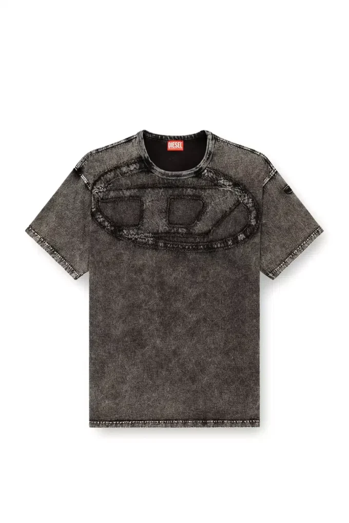 t-boxt-den T-shirt décontracté en coton avec applique ovale D