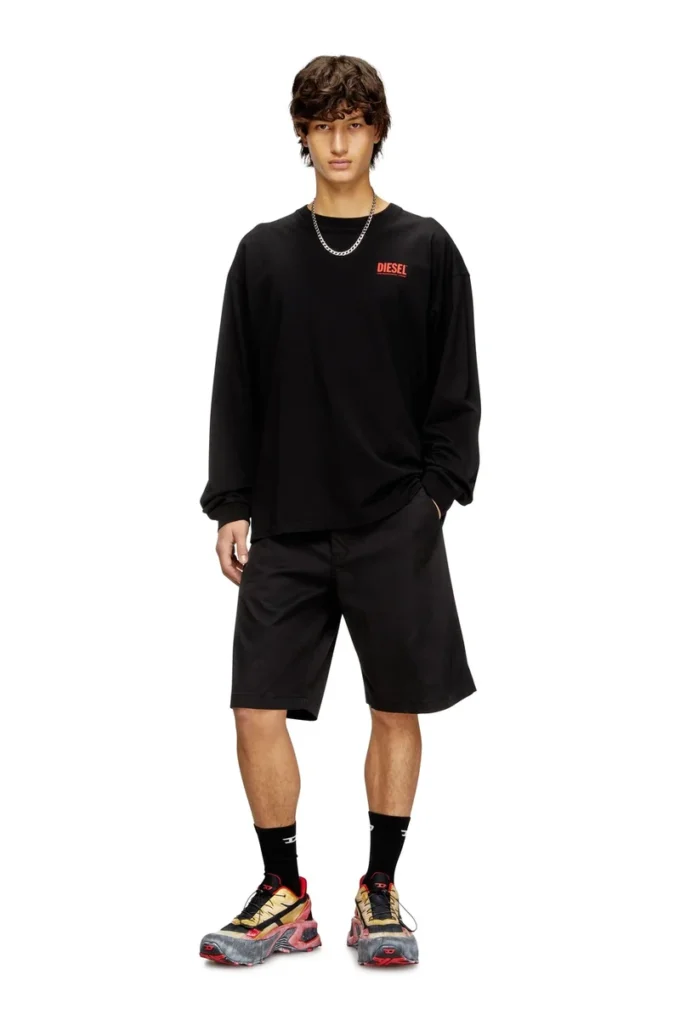 t-boxt-ls-bisk T-shirt ample à manches longues avec logos Diesel