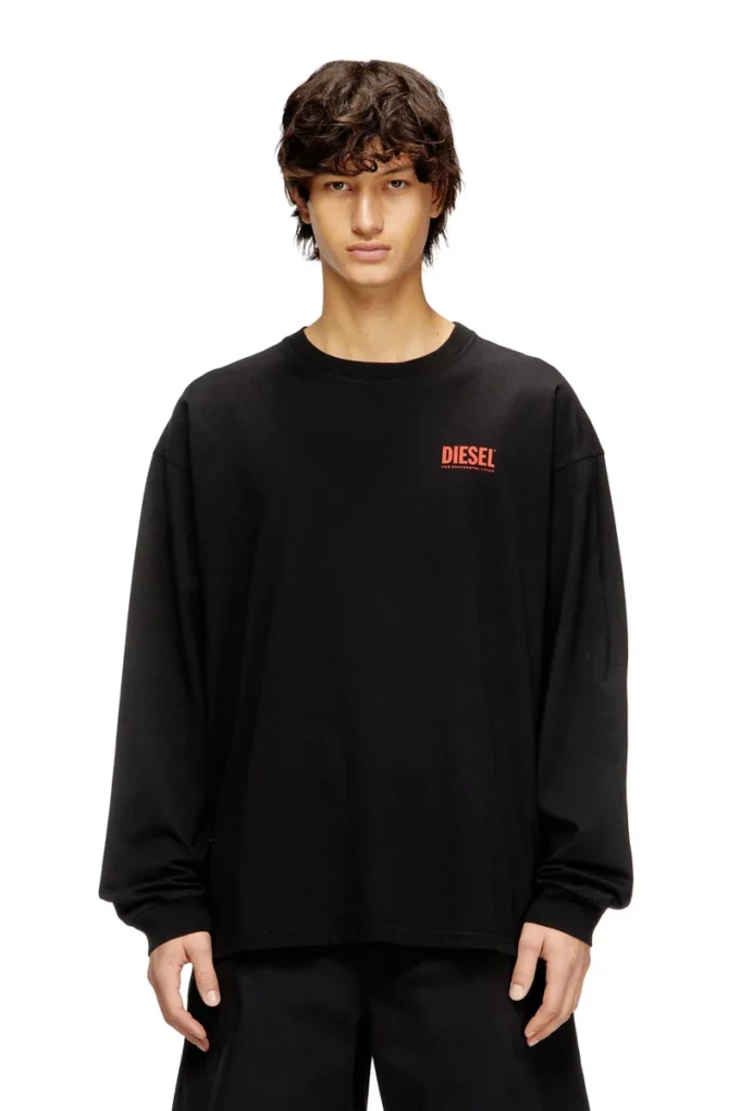 t-boxt-ls-bisk T-shirt ample à manches longues avec logos Diesel