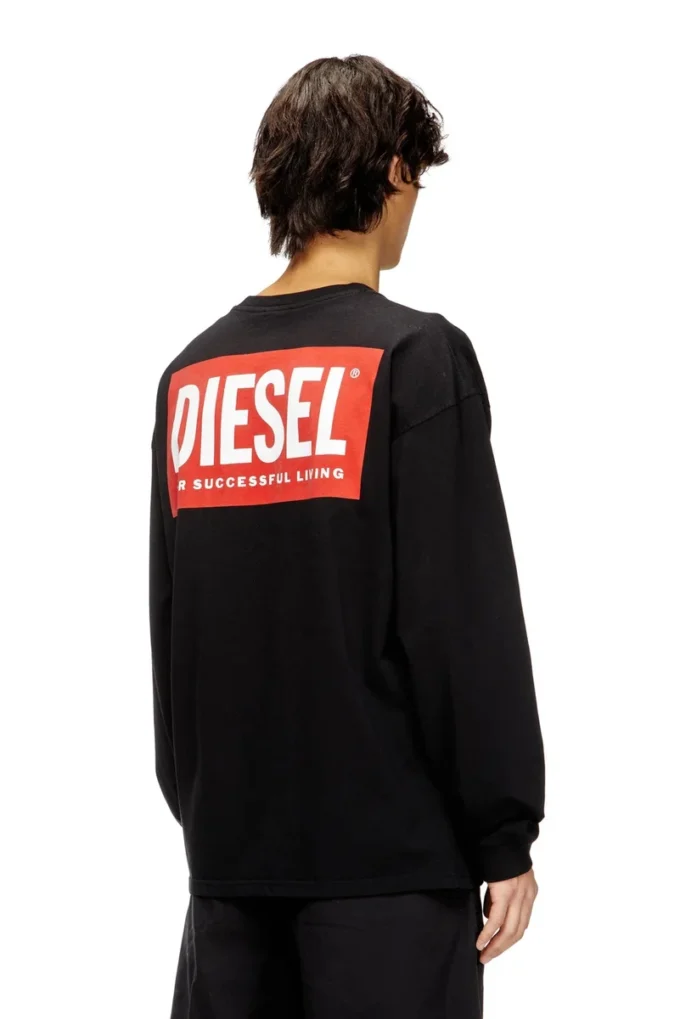 t-boxt-ls-bisk T-shirt ample à manches longues avec logos Diesel
