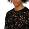t-boxt-ls-devor T-shirt en tulle avec jersey déchiré