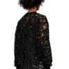 t-boxt-ls-devor T-shirt en tulle avec jersey déchiré
