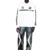t-boxt-ls-hood-rib T-shirt à capuche avec graphismes contrastés