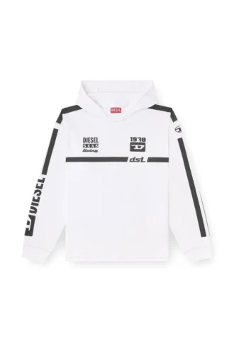 t-boxt-ls-hood-rib T-shirt à capuche avec graphismes contrastés