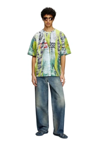 t-boxt-r13 T-shirt avec imprimé trompe-l&rsquo;œil craquelé