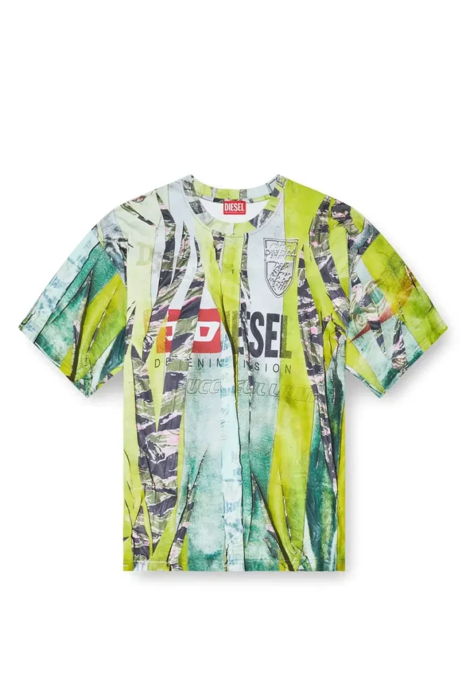 t-boxt-r13 T-shirt avec imprimé trompe-l&rsquo;œil craquelé