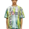 t-boxt-r13 T-shirt avec imprimé trompe-l&rsquo;œil craquelé