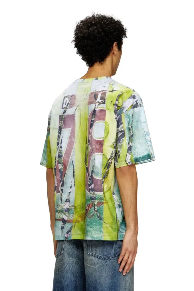 t-boxt-r13 T-shirt avec imprimé trompe-l&rsquo;œil craquelé