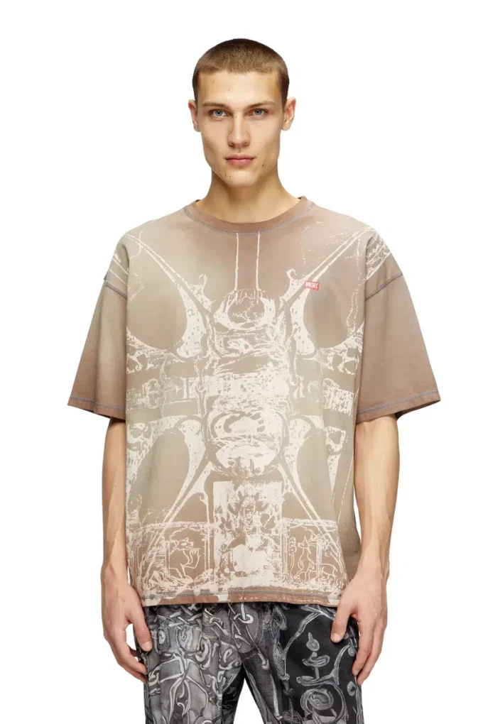t-boxt-t13 T-shirt avec imprimé médiéval ton sur ton