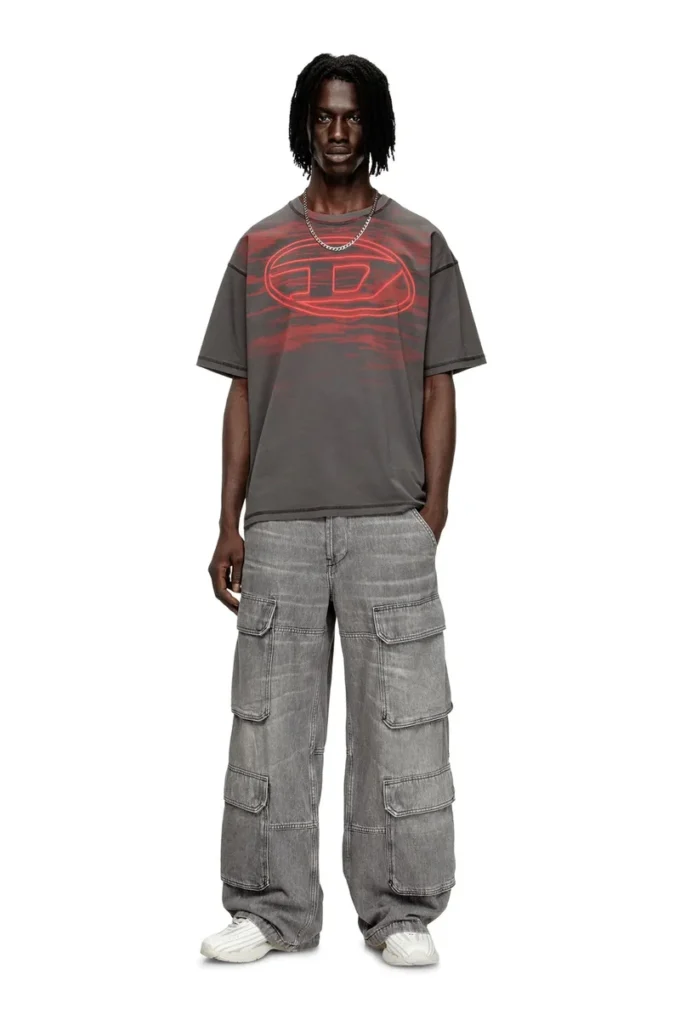t-boxt-t5 T-shirt en coton avec imprimé Oval D