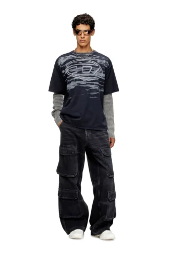 t-boxt-t5 T-shirt en coton avec imprimé Oval D