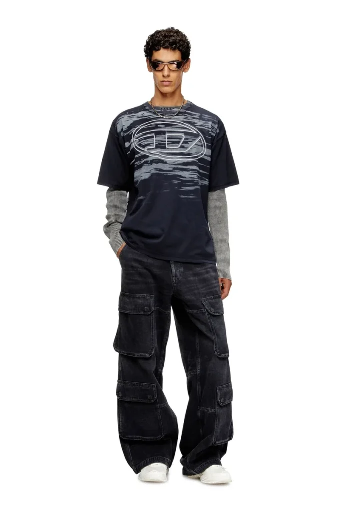 t-boxt-t5 T-shirt en coton avec imprimé Oval D